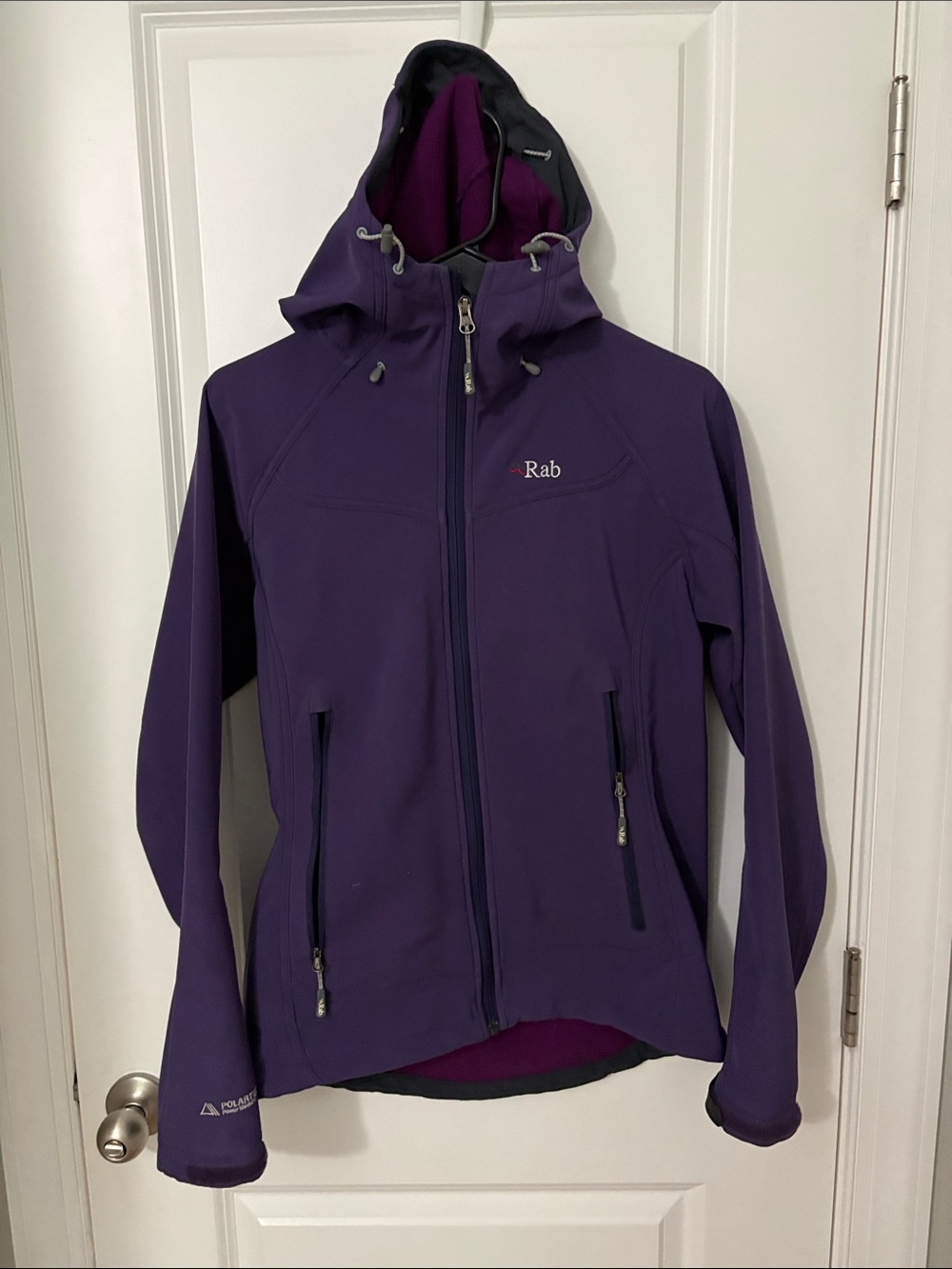 RAB Women's Purple Hooded Softshell Jacket